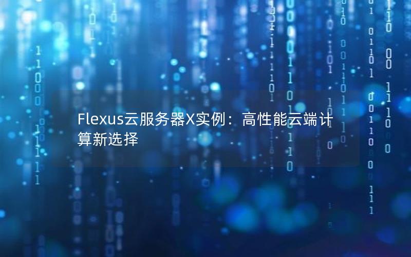 Flexus云服务器X实例：高性能云端计算新选择