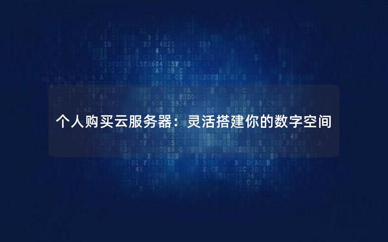 个人购买云服务器：灵活搭建你的数字空间