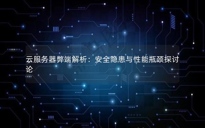云服务器弊端解析：安全隐患与性能瓶颈探讨论
