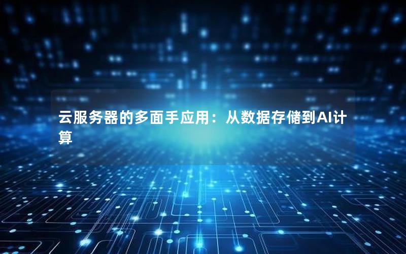 云服务器的多面手应用：从数据存储到AI计算