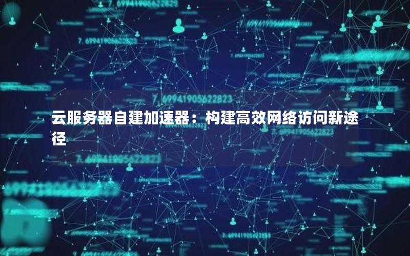 云服务器自建加速器：构建高效网络访问新途径