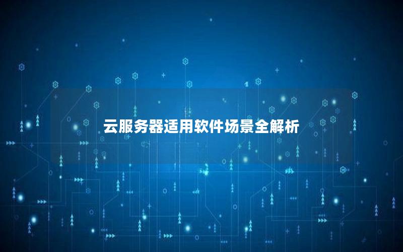 云服务器适用软件场景全解析