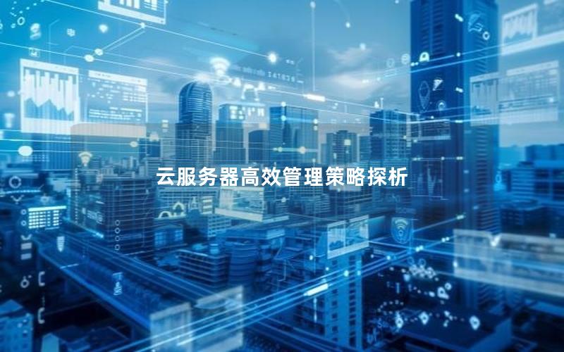云服务器高效管理策略探析
