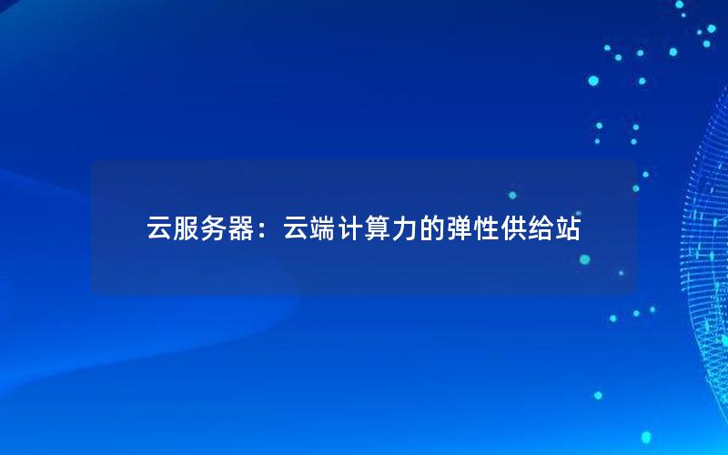 云服务器：云端计算力的弹性供给站