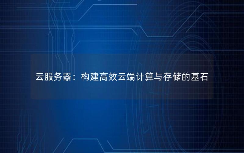 云服务器：构建高效云端计算与存储的基石