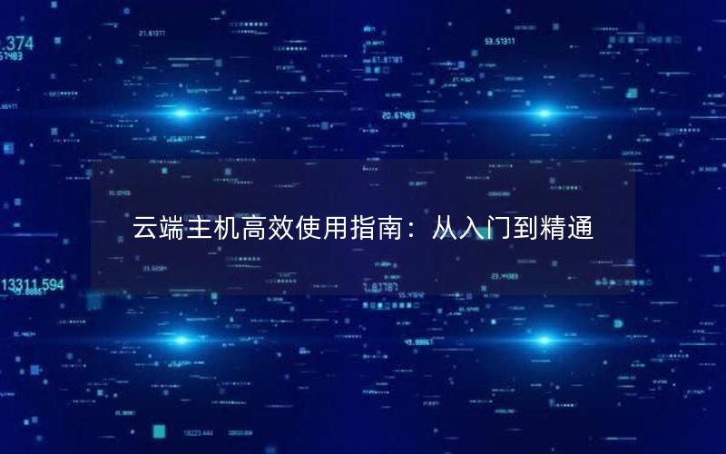 云端主机高效使用指南：从入门到精通