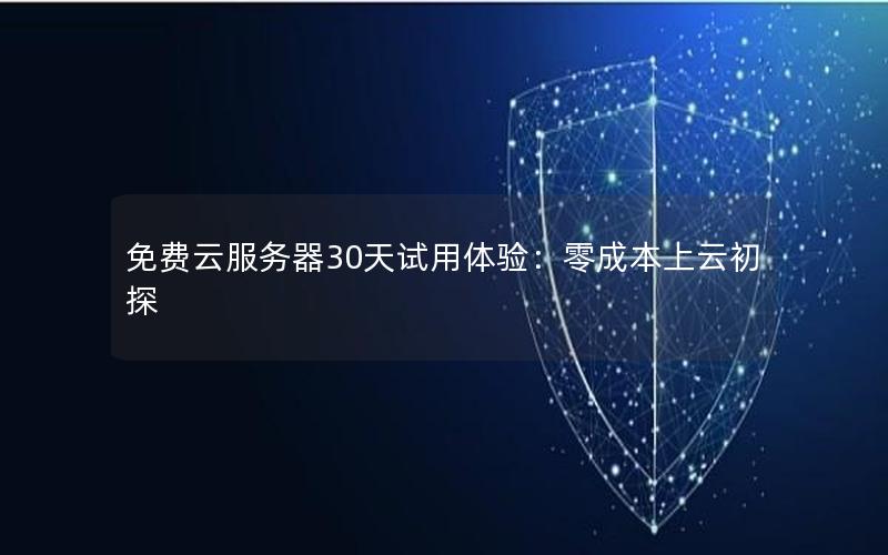 免费云服务器30天试用体验：零成本上云初探