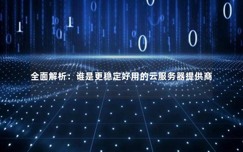 全面解析：谁是更稳定好用的云服务器提供商