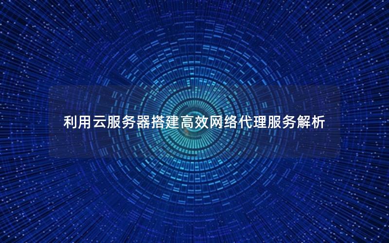 利用云服务器搭建高效网络代理服务解析
