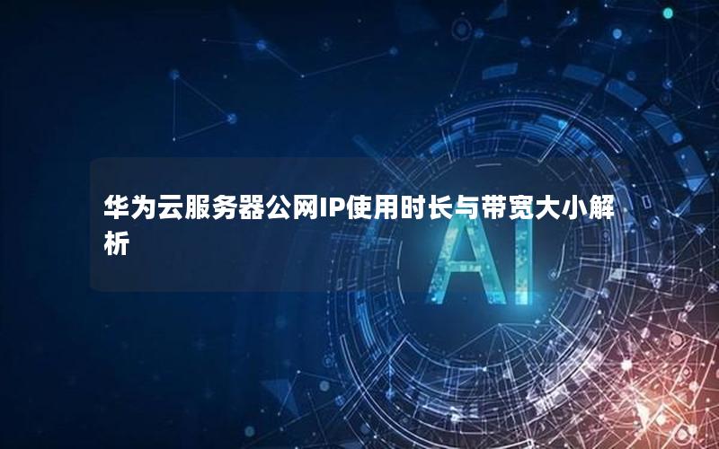 华为云服务器公网IP使用时长与带宽大小解析