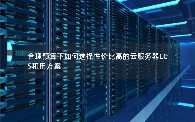 合理预算下如何选择性价比高的云服务器ECS租用方案