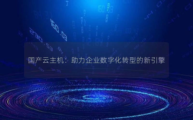 国产云主机：助力企业数字化转型的新引擎