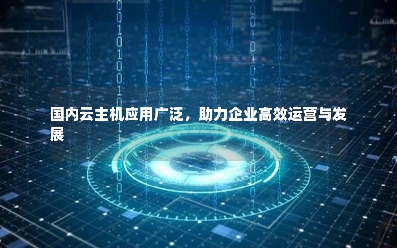 国内云主机应用广泛，助力企业高效运营与发展