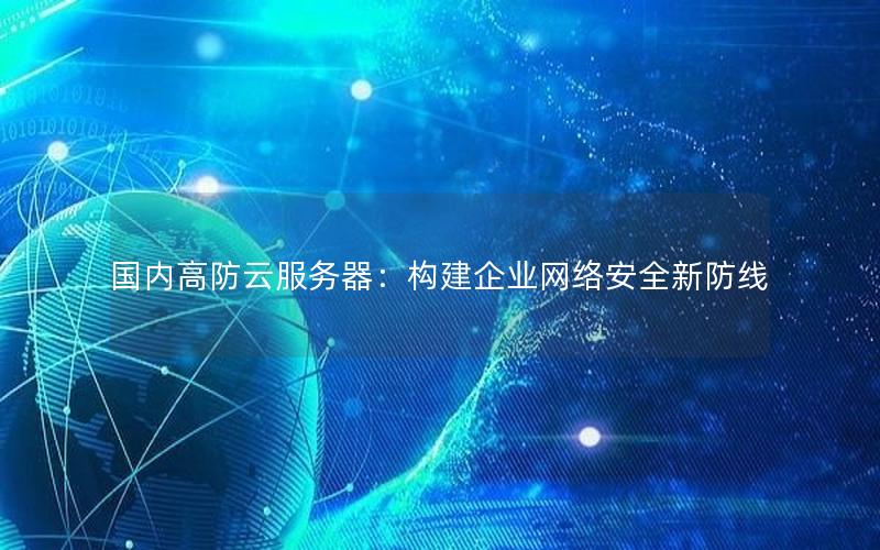 国内高防云服务器：构建企业网络安全新防线