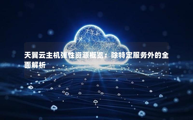 天翼云主机弹性资源概览：除特定服务外的全面解析