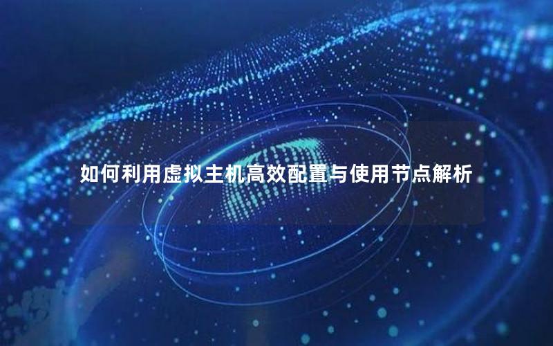 如何利用虚拟主机高效配置与使用节点解析