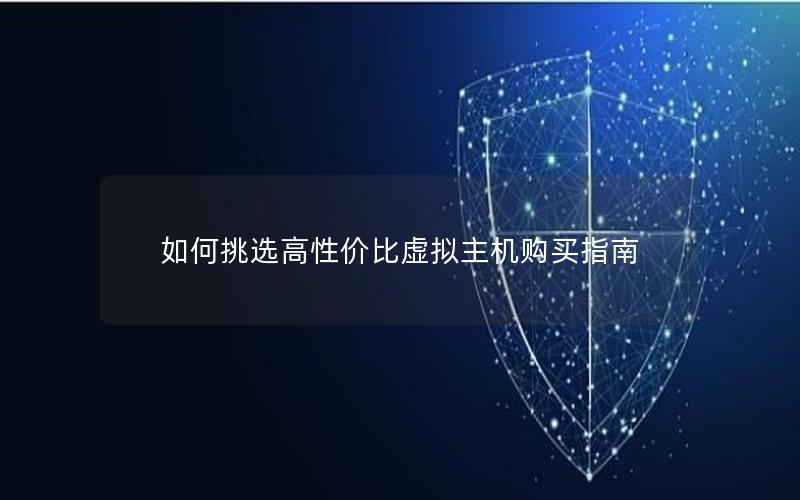 如何挑选高性价比虚拟主机购买指南