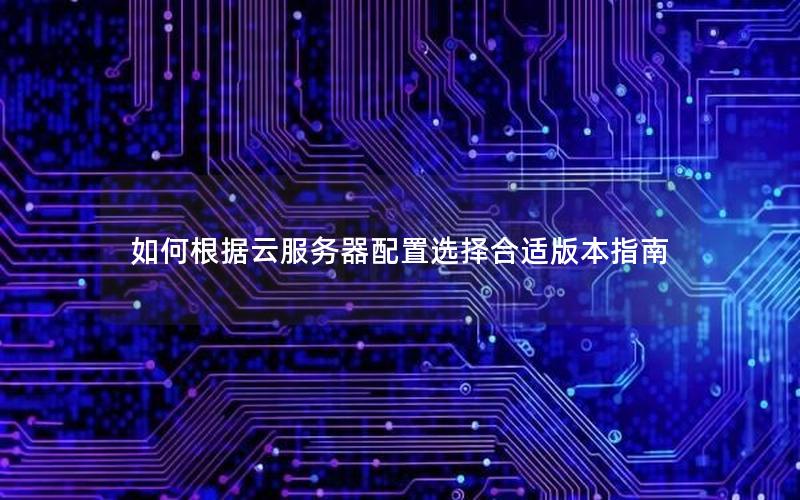 如何根据云服务器配置选择合适版本指南