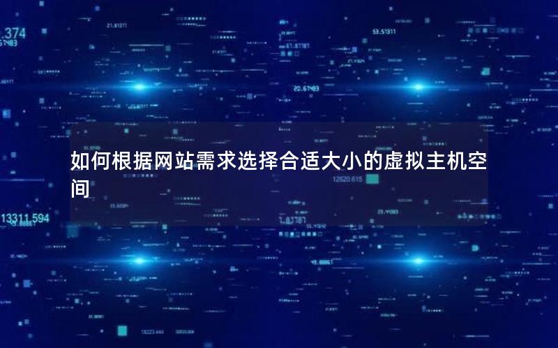 如何根据网站需求选择合适大小的虚拟主机空间