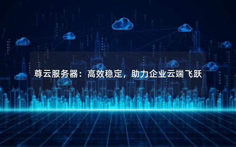 尊云服务器：高效稳定，助力企业云端飞跃