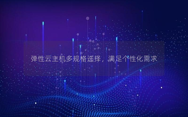 弹性云主机多规格选择，满足个性化需求