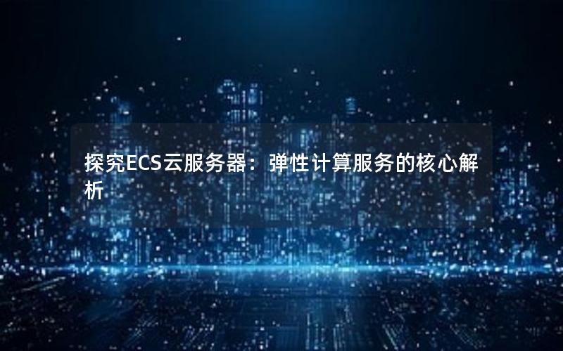 探究ECS云服务器：弹性计算服务的核心解析