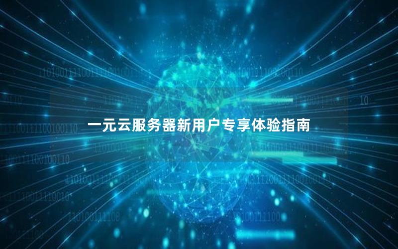 一元云服务器新用户专享体验指南