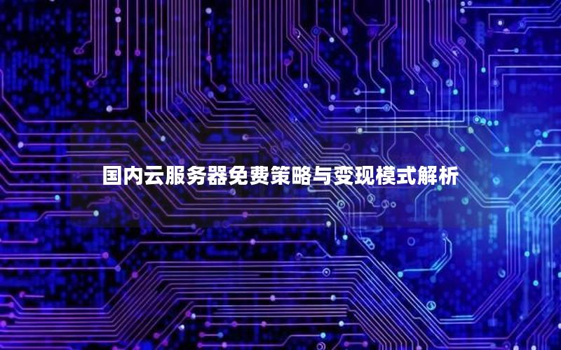 国内云服务器免费策略与变现模式解析