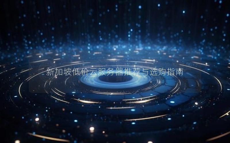 新加坡低价云服务器推荐与选购指南