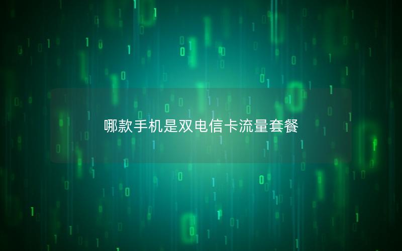 哪款手机是双电信卡流量套餐