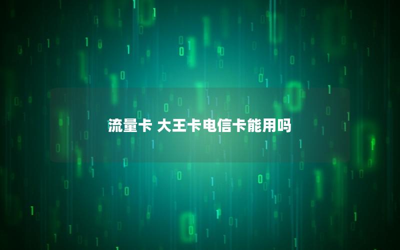 流量卡 大王卡电信卡能用吗