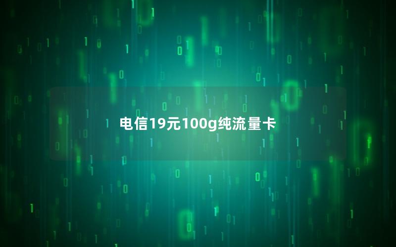 电信19元100g纯流量卡
