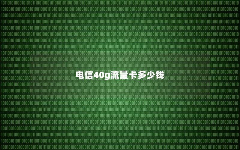 电信40g流量卡多少钱