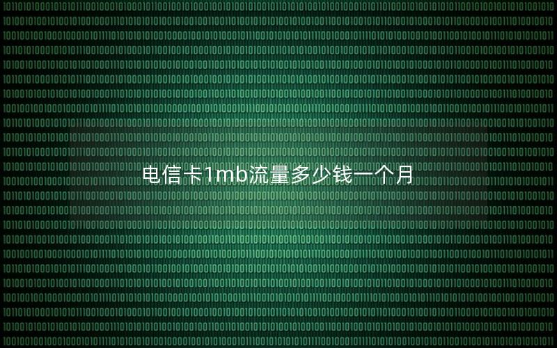 电信卡1mb流量多少钱一个月
