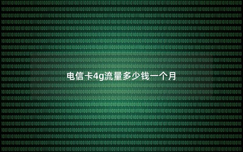 电信卡4g流量多少钱一个月