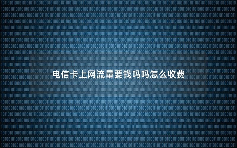 电信卡上网流量要钱吗吗怎么收费