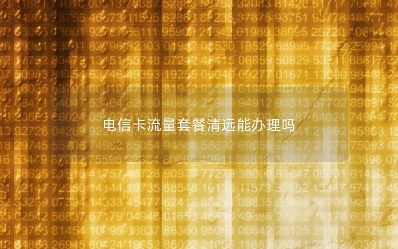 电信卡流量套餐清远能办理吗