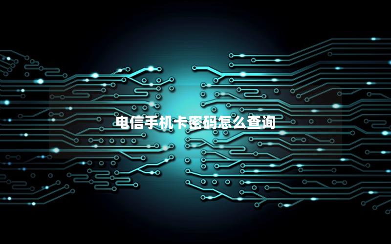 电信手机卡密码怎么查询