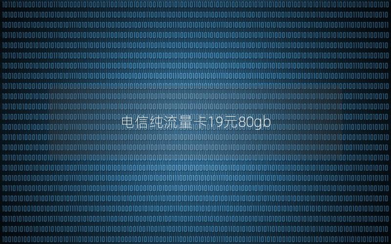 电信纯流量卡19元80gb
