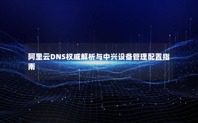 阿里云DNS权威解析与中兴设备管理配置指南