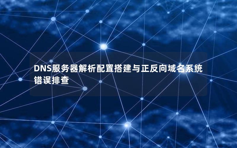 DNS服务器解析配置搭建与正反向域名系统错误排查