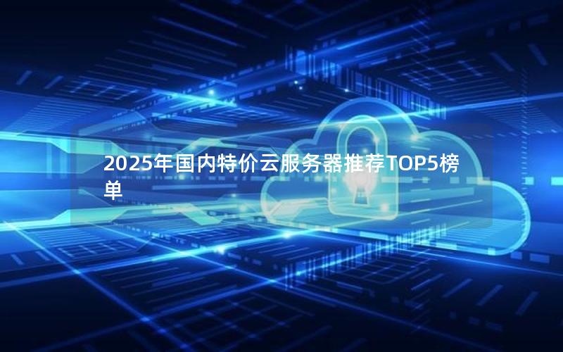 2025年国内特价云服务器推荐TOP5榜单