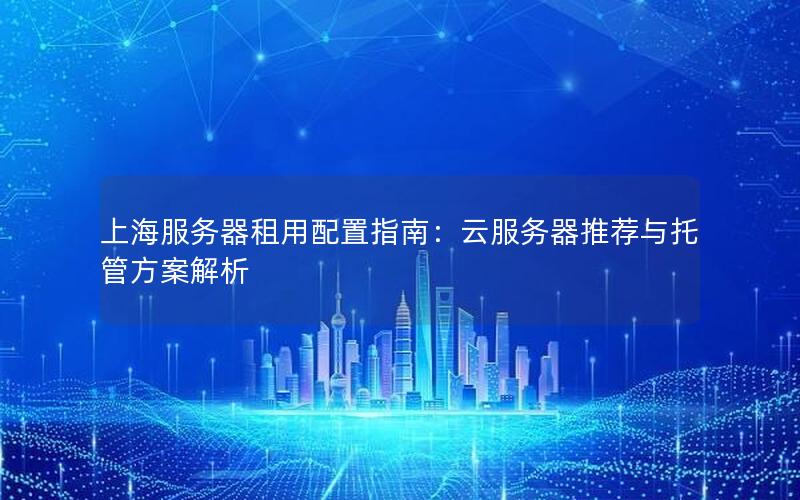 上海服务器租用配置指南：云服务器推荐与托管方案解析