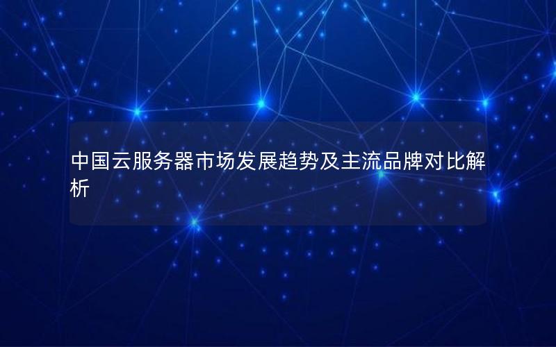 中国云服务器市场发展趋势及主流品牌对比解析