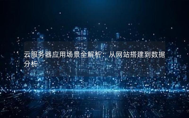 云服务器应用场景全解析：从网站搭建到数据分析