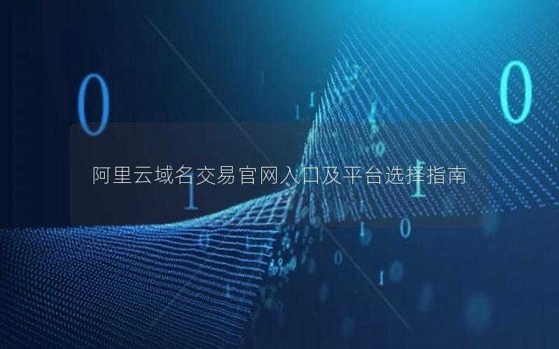 阿里云域名交易官网入口及平台选择指南