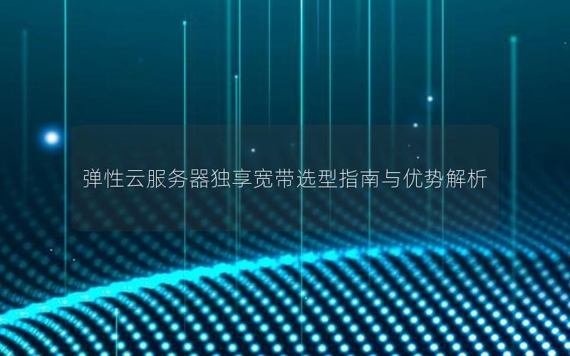 弹性云服务器独享宽带选型指南与优势解析