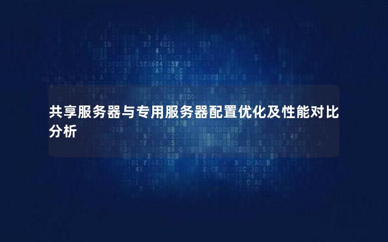 共享服务器与专用服务器配置优化及性能对比分析