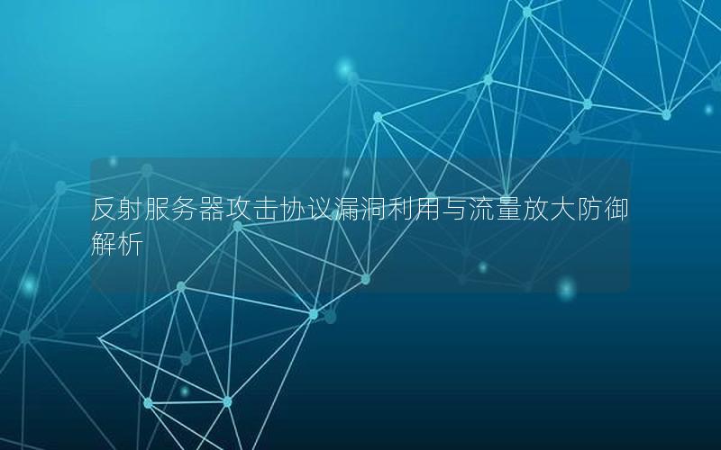 反射服务器攻击协议漏洞利用与流量放大防御解析
