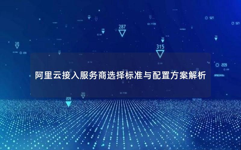 阿里云接入服务商选择标准与配置方案解析
